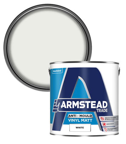 Armstead Trade Anti-Mould Vinyl Matt - White - 2.5 Litre