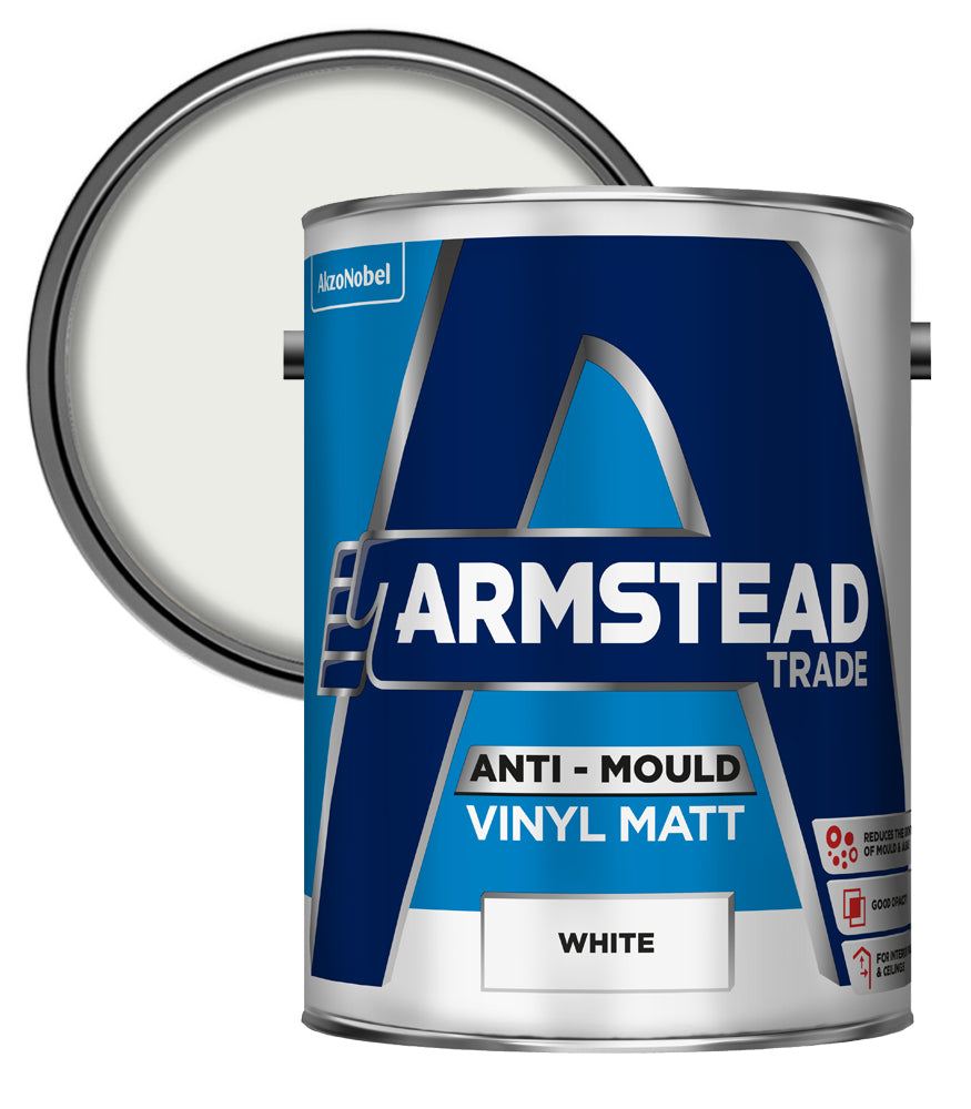 Armstead Trade Anti-Mould Vinyl Matt - White - 5 Litre