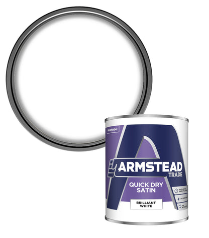 Armstead Trade Quick Dry Satin - Brilliant White - 1 Litre