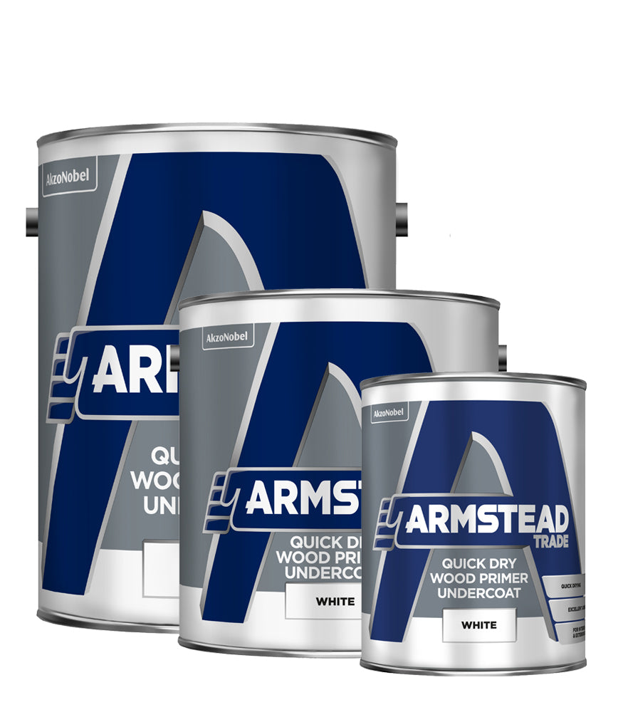 Armstead Trade Quick Dry Wood Primer Undercoat Paint - White