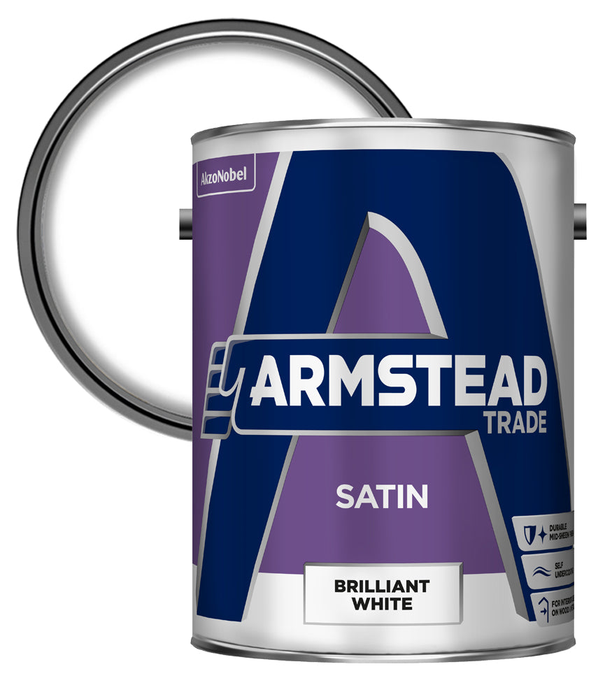 Armstead Trade Satin - Brilliant White - 5 Litre