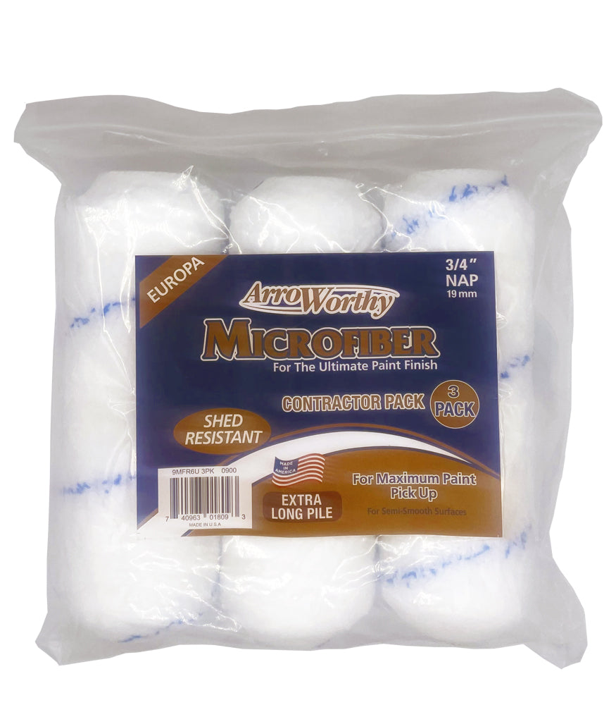 Arroworthy Microfiber Nap Jumbo Cage Roller Refill 3 Pack - 9" x 3/4
