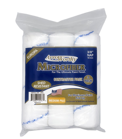 Arroworthy Microfiber Nap Jumbo Cage Roller Refill 3 Pack - 9" x 3/8