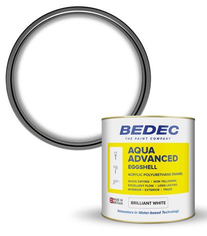 Bedec Aqua Advanced Paint Eggshell - Brilliant White - 1 Litre