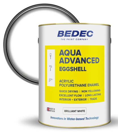 Bedec Aqua Advanced Paint Eggshell - Brilliant White - 5 Litre