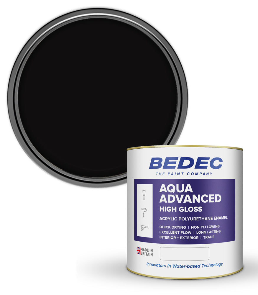 Bedec Aqua Advanced Paint Gloss - Black - 1 Litre