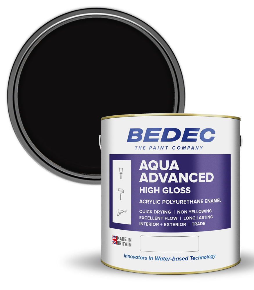 Bedec Aqua Advanced Paint Gloss - Black - 2.5 Litre
