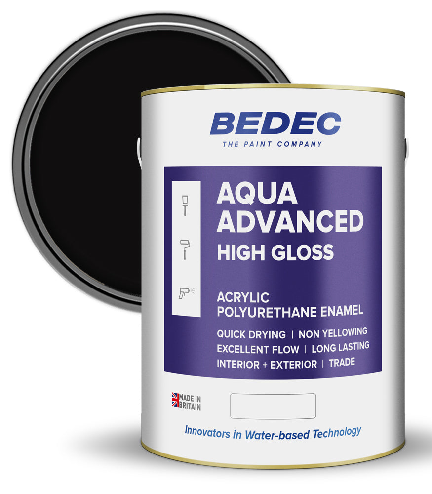 Bedec Aqua Advanced Paint Gloss - Black - 5 Litre