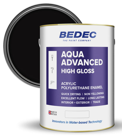 Bedec Aqua Advanced Paint Gloss - Black - 5 Litre