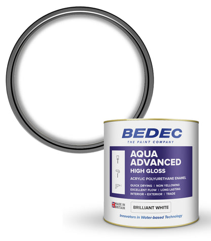 Bedec Aqua Advanced Paint Gloss - Brilliant White - 1 Litre