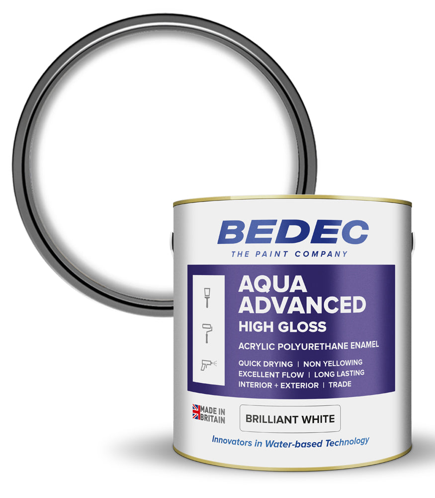 Bedec Aqua Advanced Paint Gloss - Brilliant White - 2.5 Litre