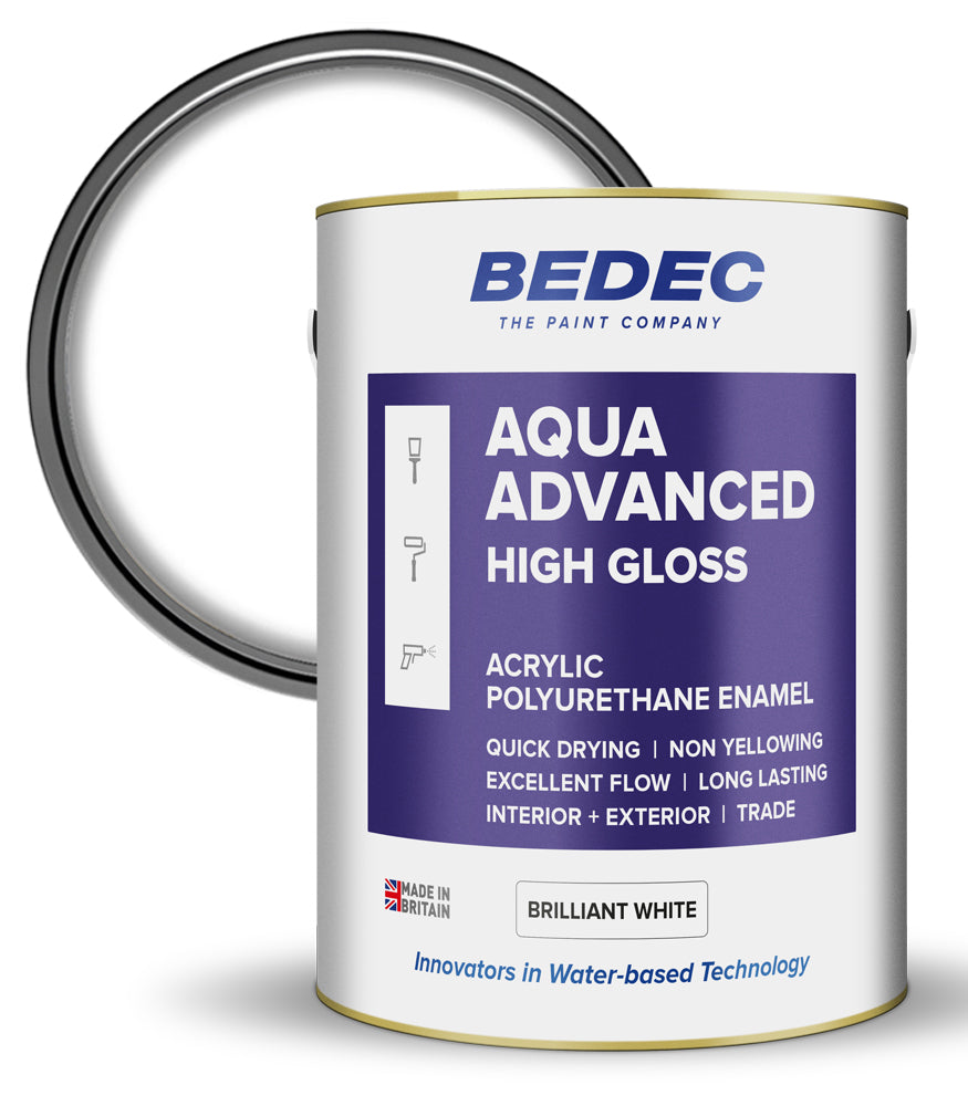 Bedec Aqua Advanced Paint Gloss - Brilliant White - 5 Litre
