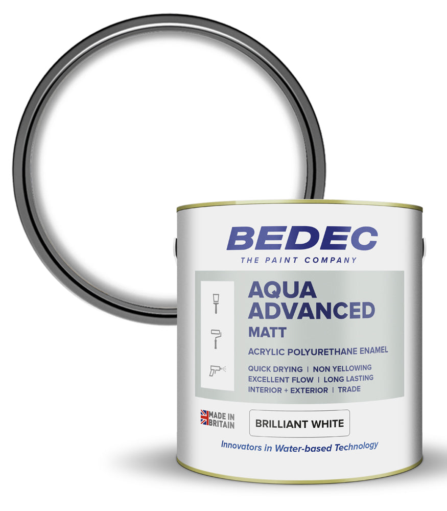 Bedec Aqua Advanced Paint Matt - Brilliant White - 2.5 Litre