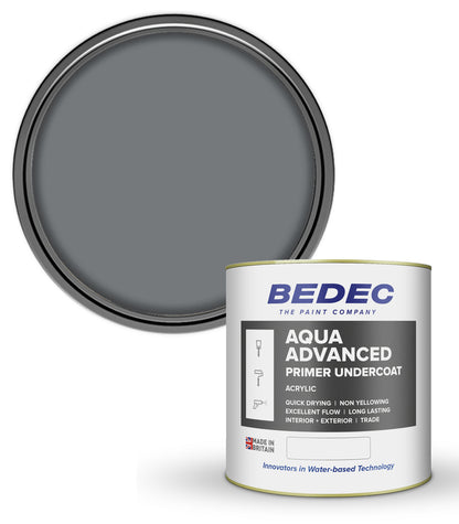 Bedec Aqua Advanced Paint Primer Undercoat - Dark Grey - 1 Litre
