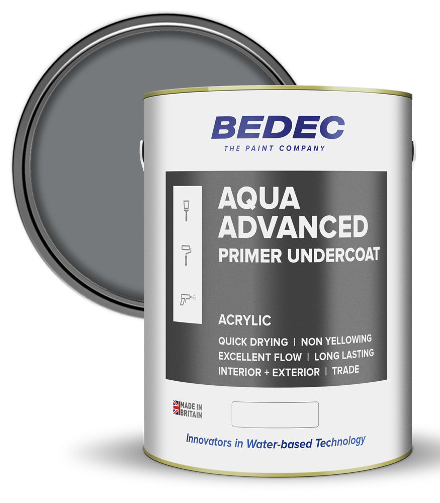 Bedec Aqua Advanced Paint Primer Undercoat - Dark Grey - 5 Litre