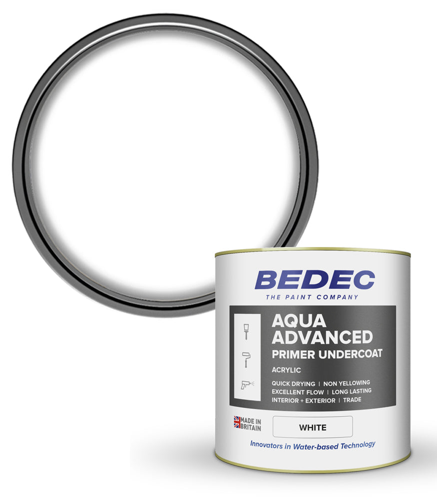 Bedec Aqua Advanced Paint Primer Undercoat - White - 1 Litre