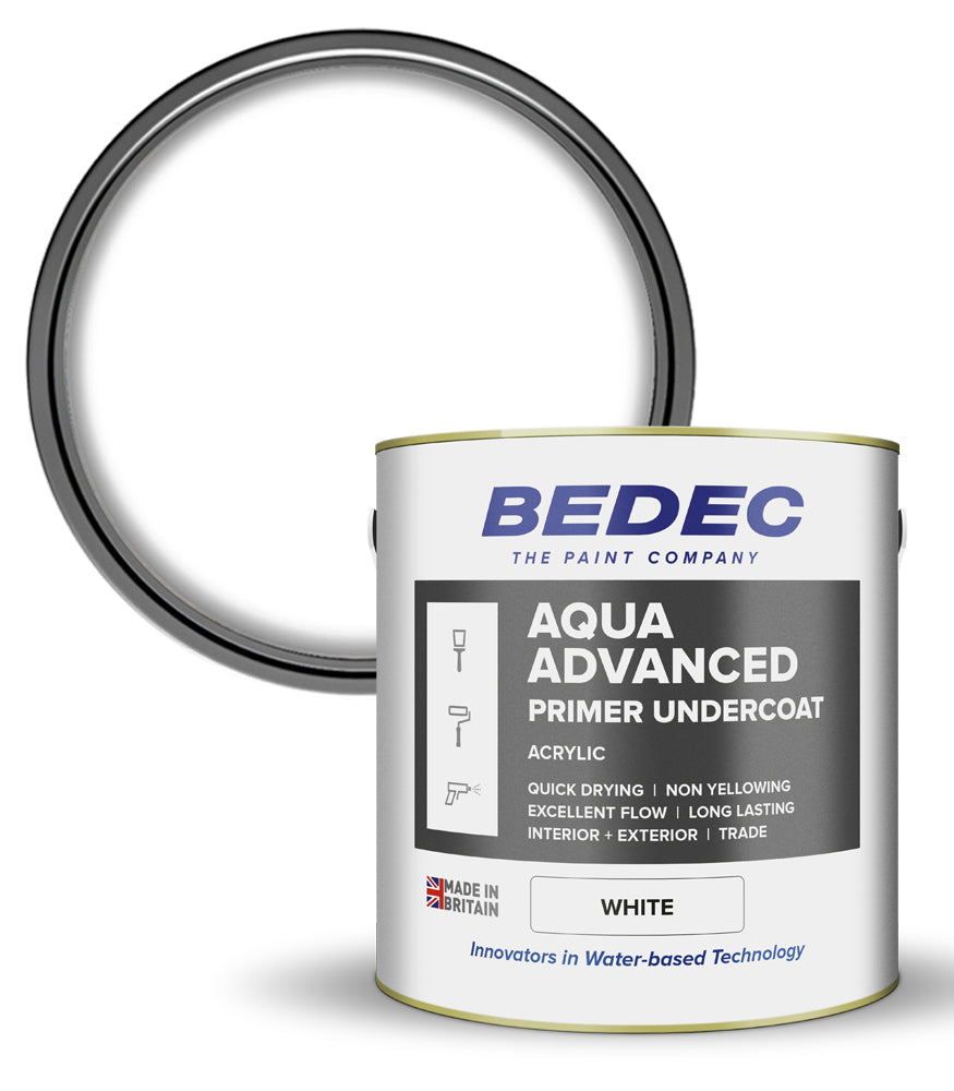 Bedec Aqua Advanced Paint Primer Undercoat - White - 2.5 Litre