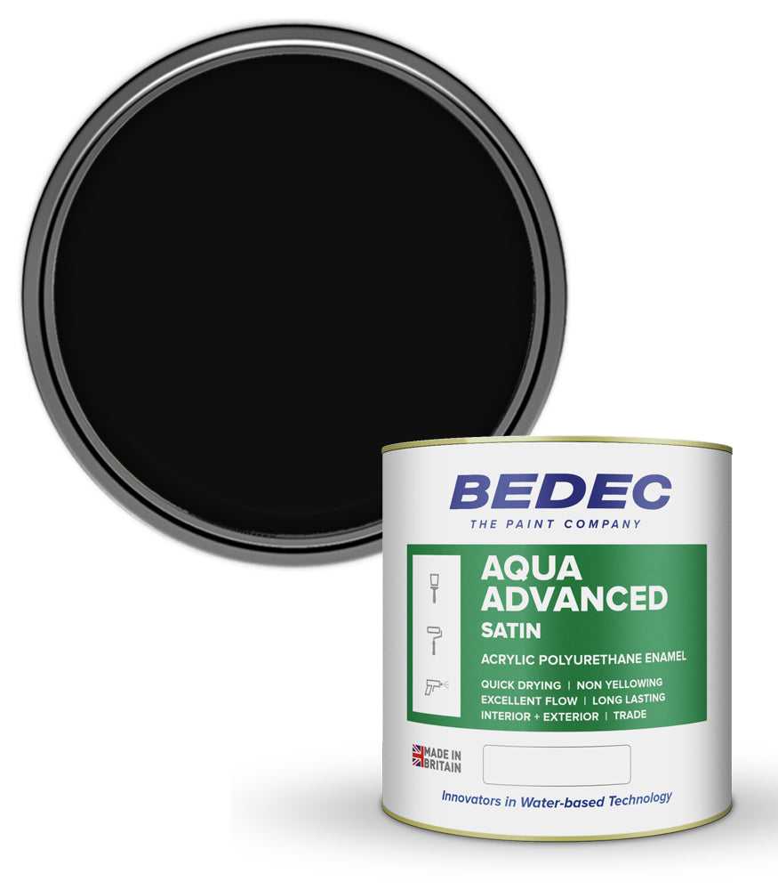 Bedec Aqua Advanced Paint Satin - Black - 1 Litre