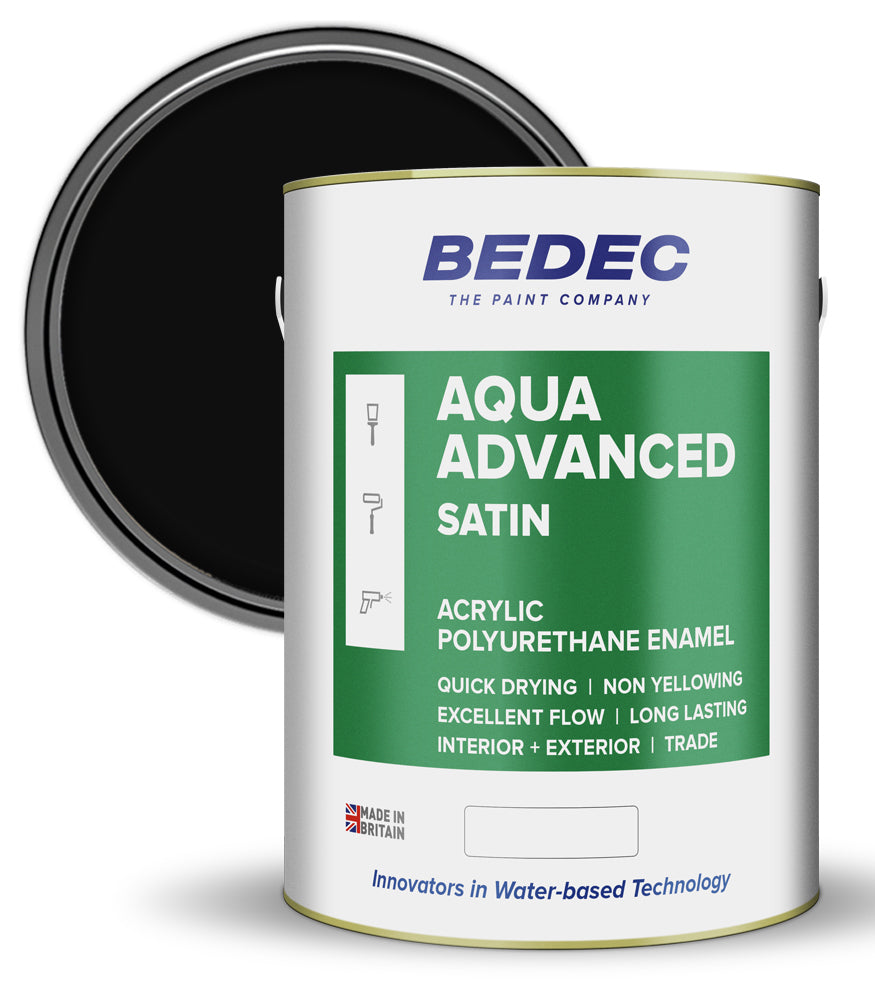 Bedec Aqua Advanced Paint Satin - Black - 5 Litre