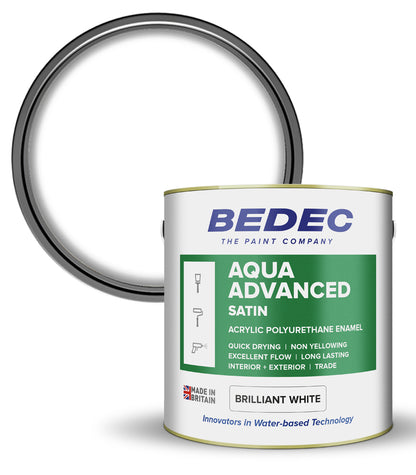 Bedec Aqua Advanced Paint Satin - Brilliant White - 2.5 Litre