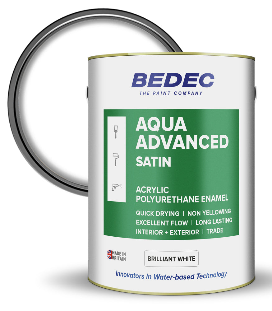 Bedec Aqua Advanced Paint Satin - Brilliant White - 5 Litre