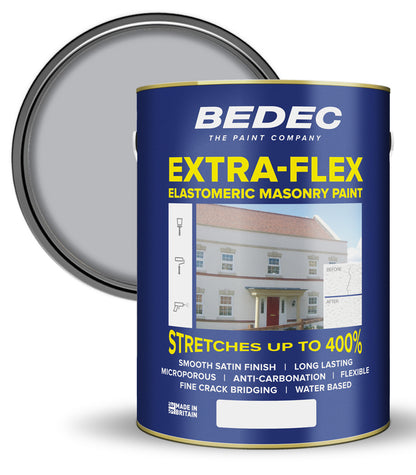 Bedec Extra Flex Masonry Paint - Light Grey - 5 Litre