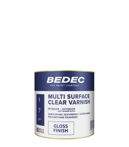 Bedec Multi Surface Clear Varnish - Gloss - 1 Litre