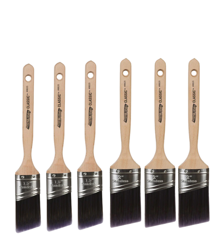 Arroworthy Classic Long Handle Semi Oval Angled Paint Brush Bundle