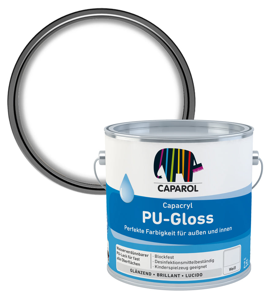 Caparol Capacryl PU Gloss - White - 2.5 Litre