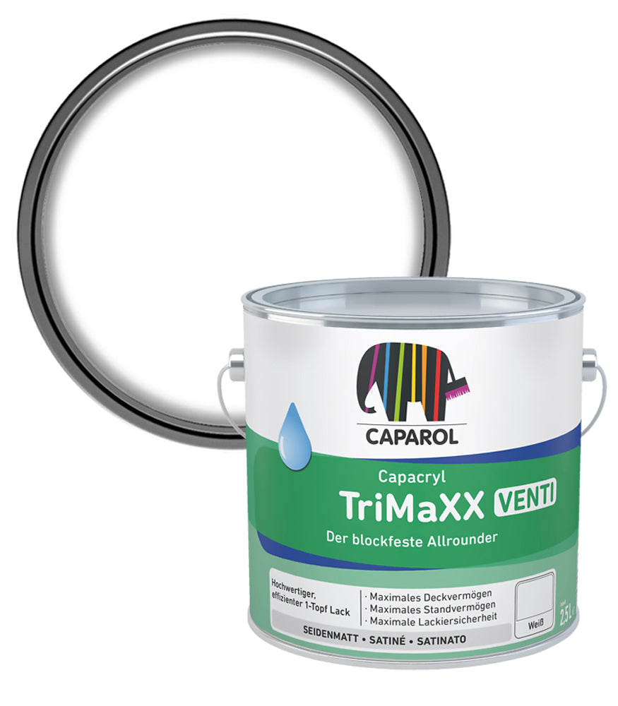 Caparol Capacryl TriMaXX Venti Waterbased Satin - White - 2.5 Litre