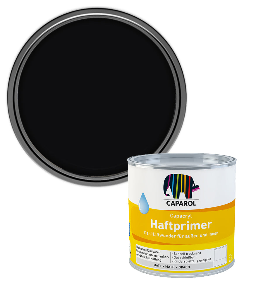 Caparol Capacryl Haftprimer Waterbased Adhesion Primer - Deep Black (RAL 9005) - 750ml