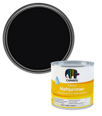 Caparol Capacryl Haftprimer Waterbased Adhesion Primer - Deep Black (RAL 9005) - 750ml