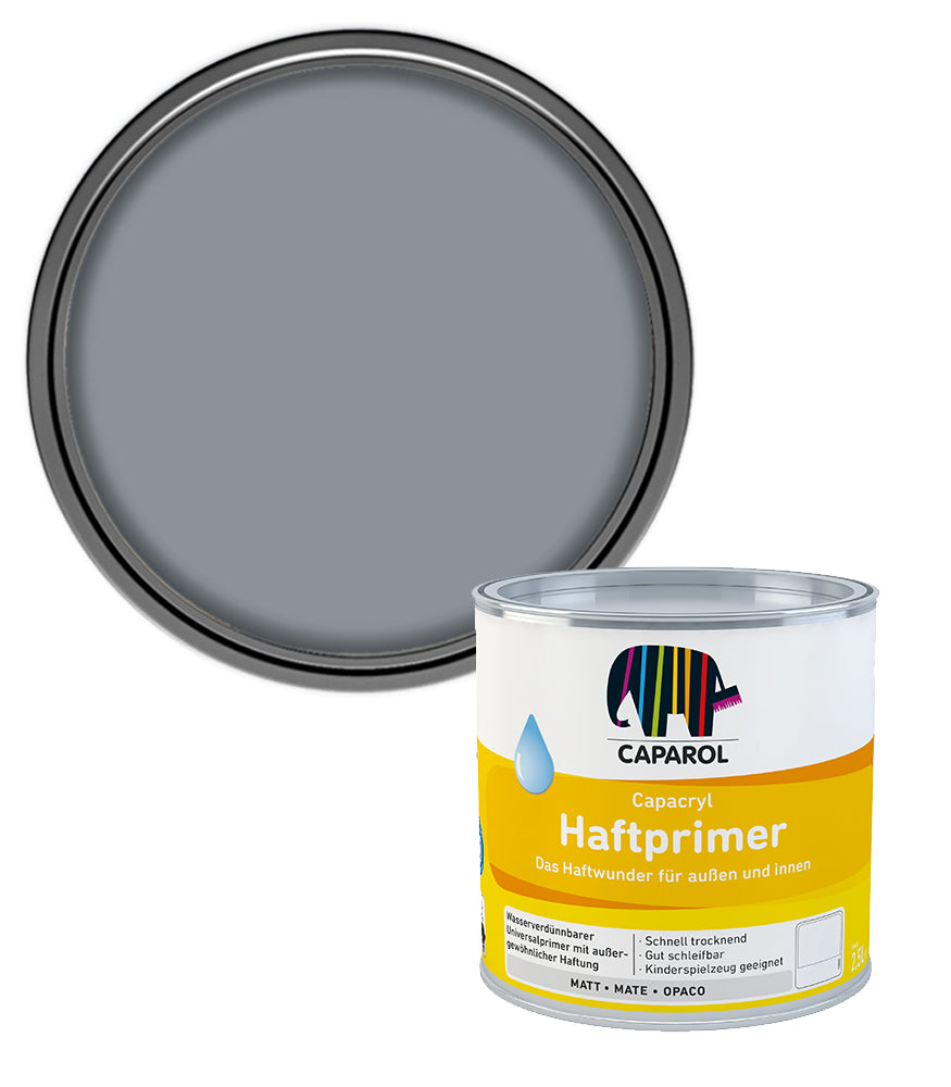 Caparol Capacryl Haftprimer Waterbased Adhesion Primer - Silver Grey (RAL 7001) - 750ml