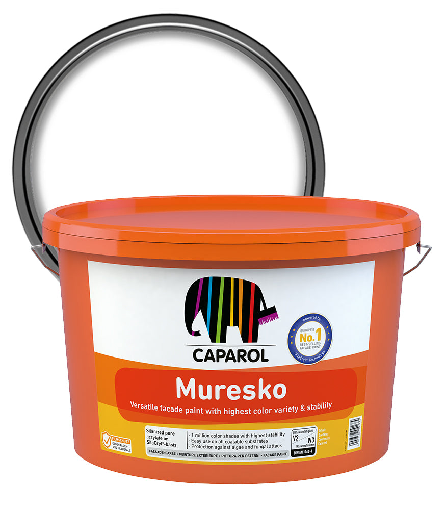 Caparol Muresko Exterior Masonry Paint - White - 12.5 Litre