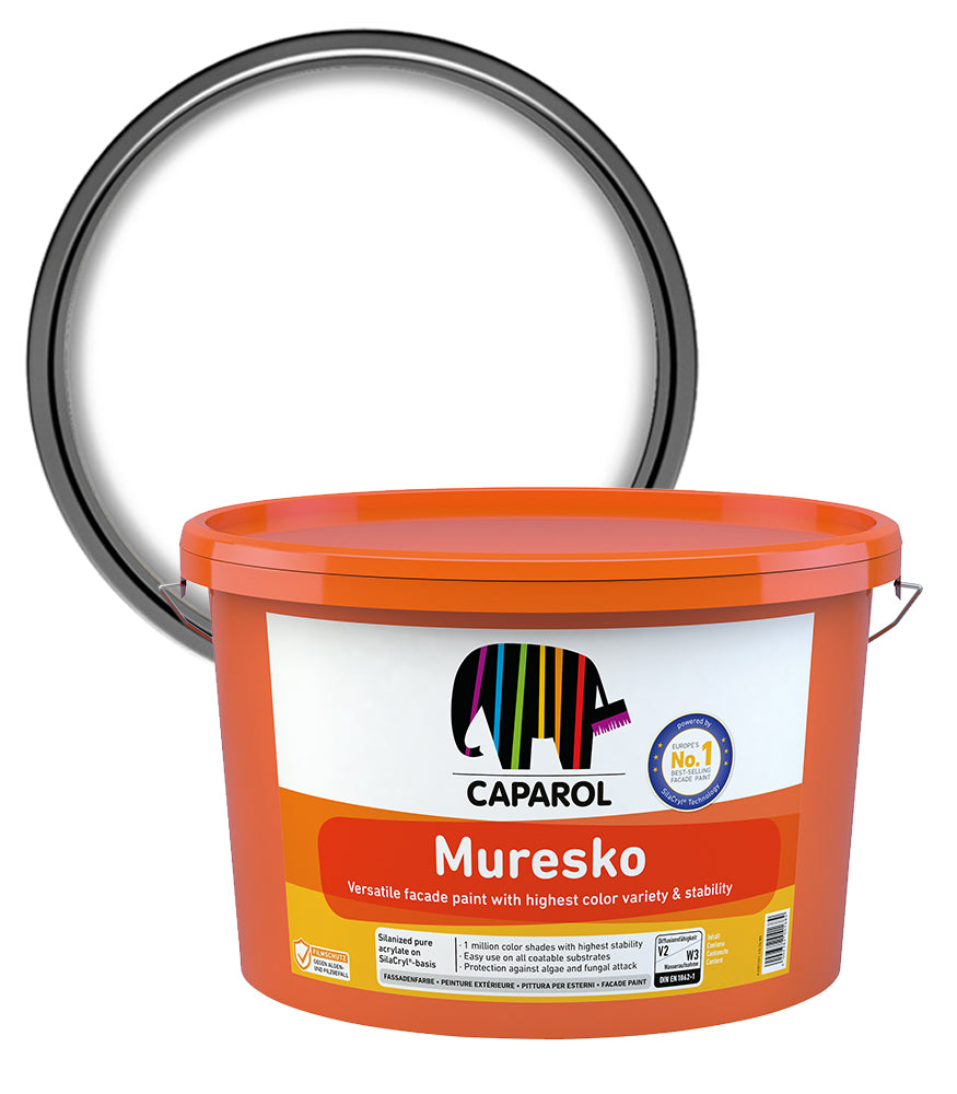Caparol Muresko Exterior Masonry Paint - White - 5 Litre