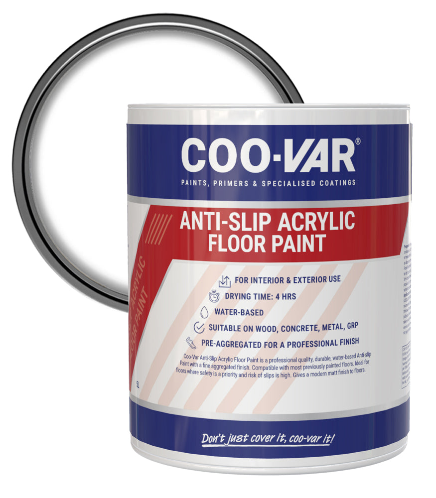 CooVar Anti Slip Acrylic Floor Paint - Clear - 5 Litre