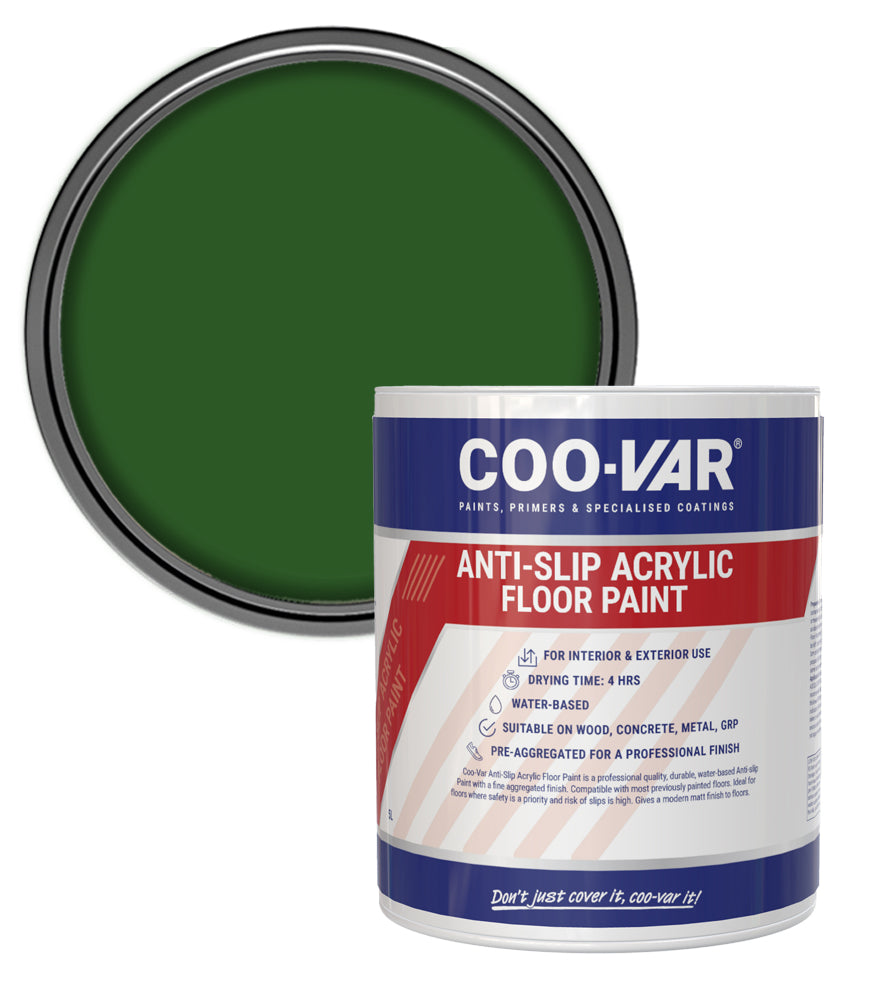 CooVar Anti Slip Acrylic Floor Paint - Green - 2.5 Litre
