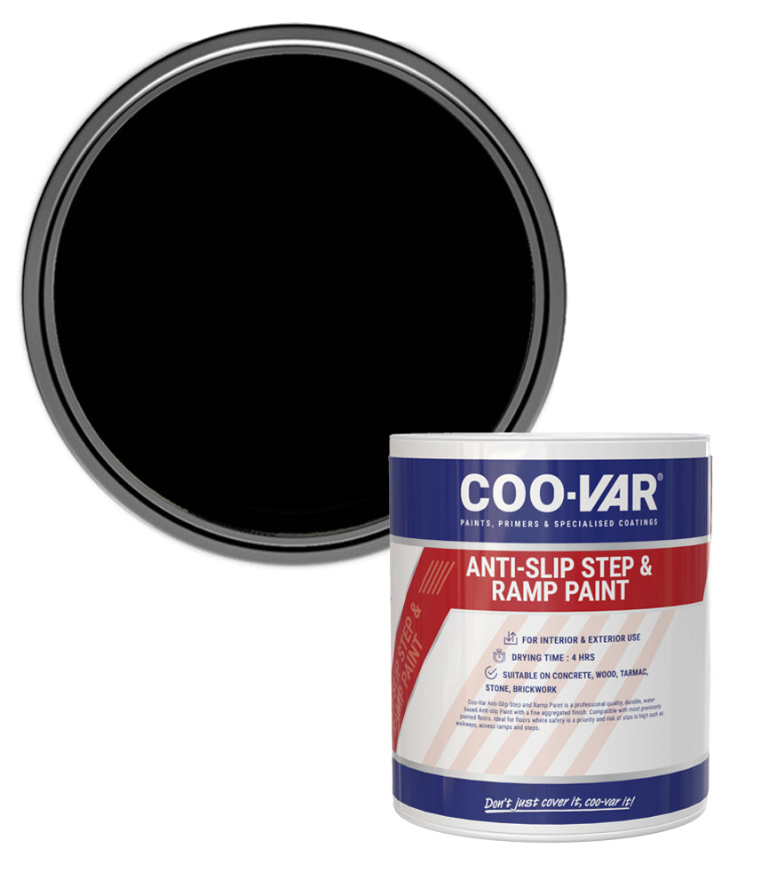 CooVar Anti Slip Step and Ramp Paint - Black - 1 Litre