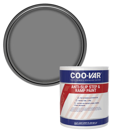 CooVar Anti Slip Step and Ramp Paint - Grey - 1 Litre