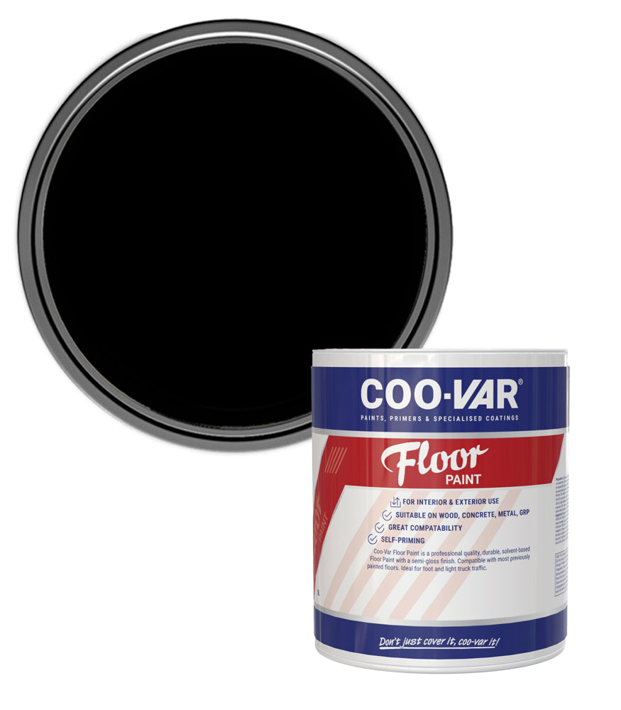 CooVar Floor Paint - Black - 1 Litre
