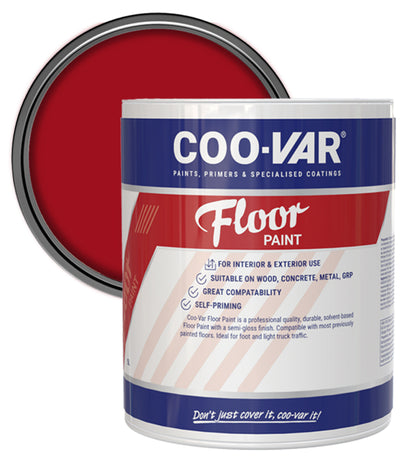 CooVar Floor Paint - Bright Red - 5 Litre