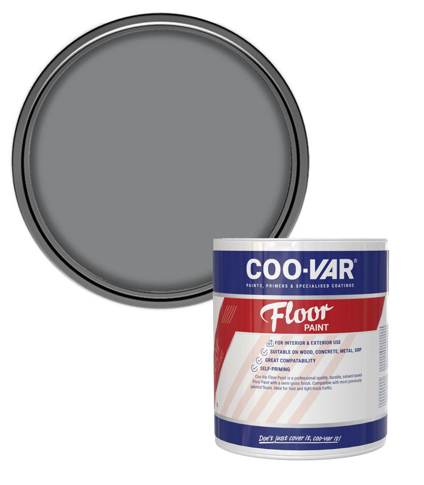 CooVar Floor Paint - Flint Grey - 1 Litre