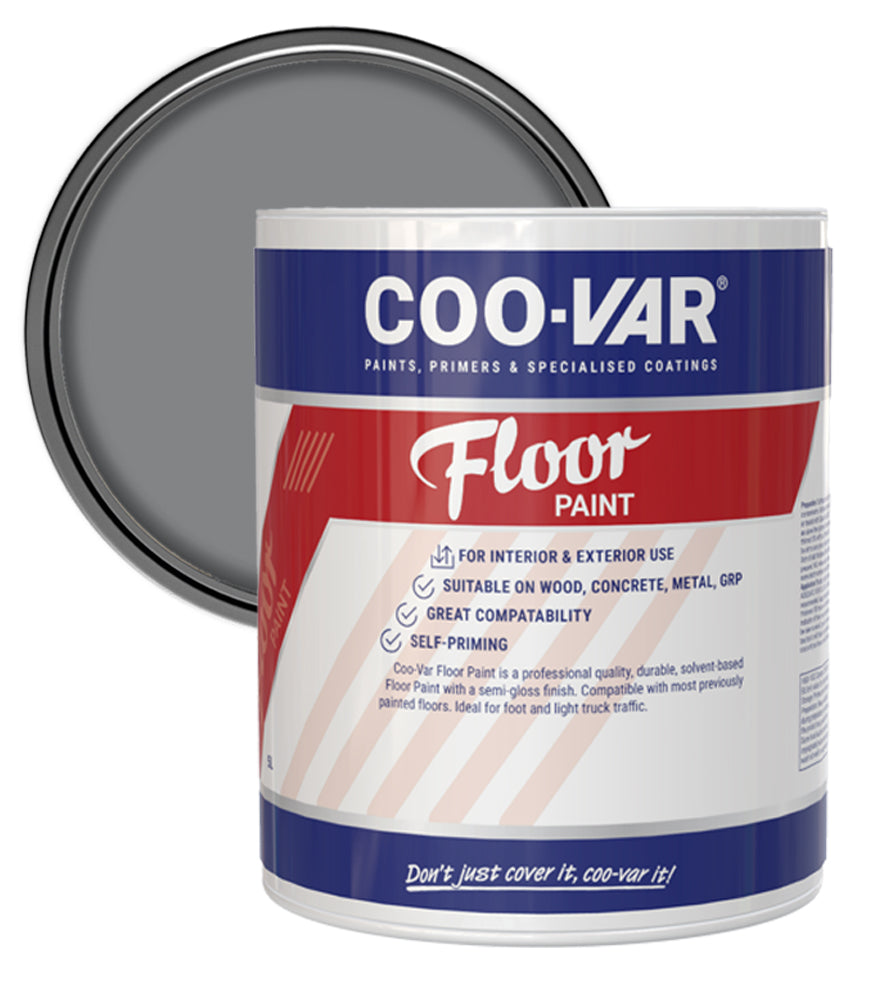 CooVar Floor Paint - Flint Grey - 5 Litre