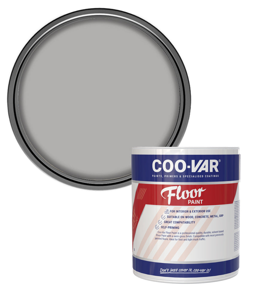 CooVar Floor Paint - Light Grey - 1 Litre