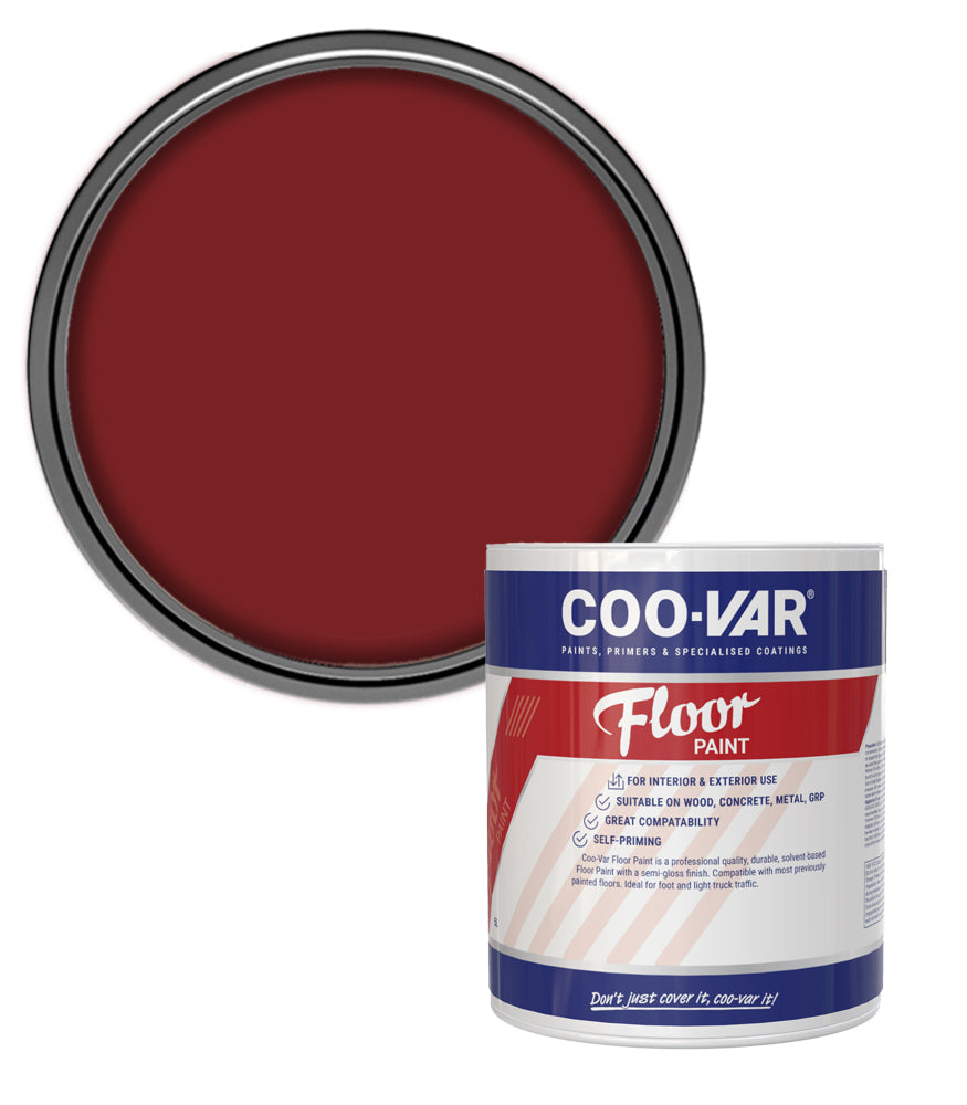 CooVar Floor Paint - Tile Red - 1 Litre