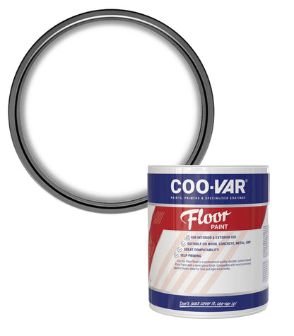 CooVar Floor Paint - White  - 1 Litre
