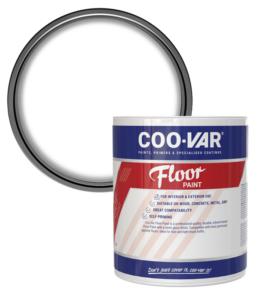 CooVar Floor Paint - White - 2.5 Litre