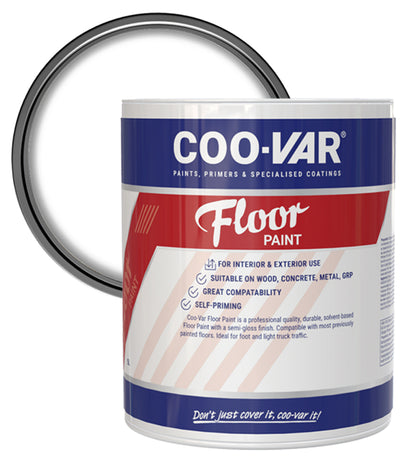 CooVar Floor Paint - White - 5 Litre