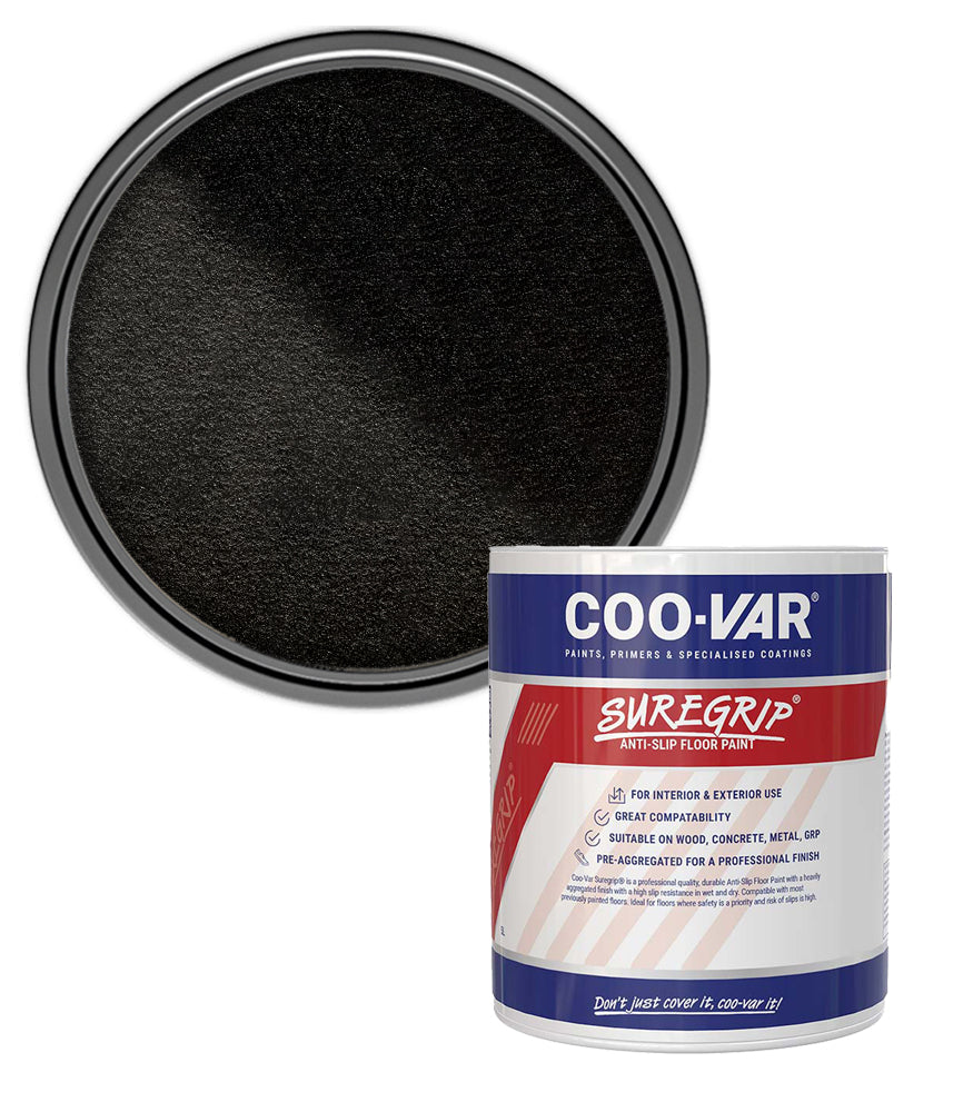 CooVar Suregrip Anti Slip Floor Paint - Black - 1 Litre