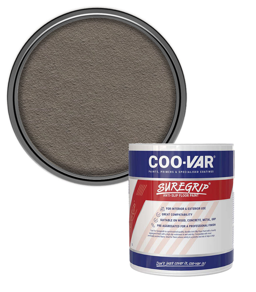 CooVar Suregrip Anti Slip Floor Paint - Light Grey - 1 Litre